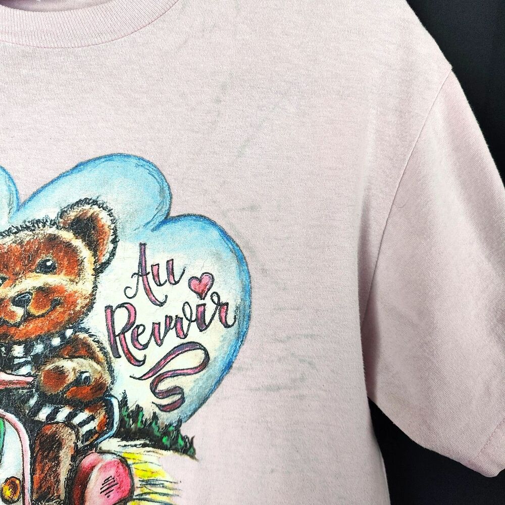 ♡ Teddy Fresh ♡ Au Revoir Pink T-Shirt Top *fair condition* - Picture 8 of 8